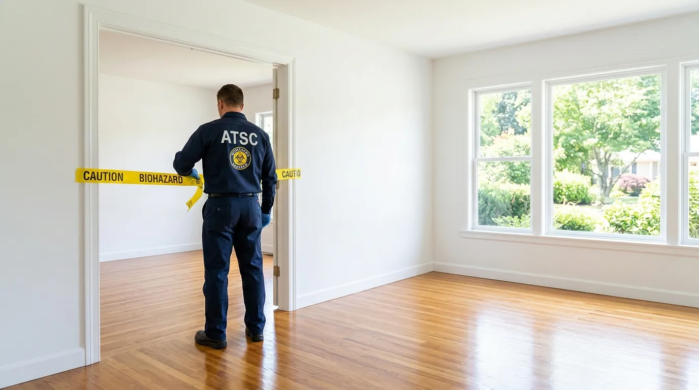 Certified biohazard cleanup crew performing Trauma Scene Cleanup in Weigelstown